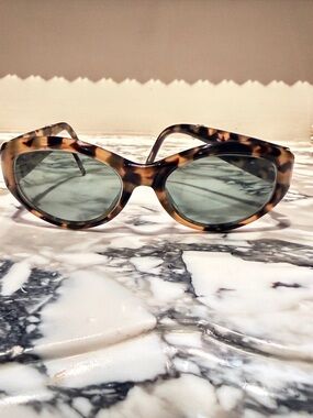 Brighton Tortoise Shell Oval Sunglasses with Green Lenses